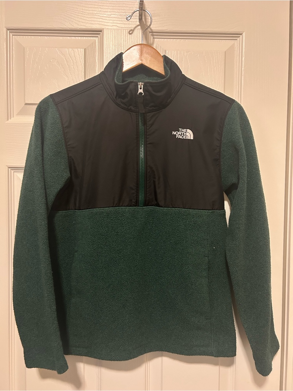 North Face Denali 200 Tundra 1/2 Zip Up Fleece Jacket Boys Large 14/16 Green
